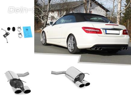 Fox Edelstahl Duplex Sportauspuff Mercedes E-Klasse Cabrio A207 6-Zylinder (Baureihe W212) 2x115x85mm oval eingerollt abgeschrägt