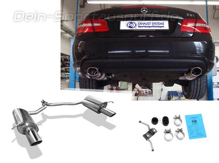 Fox Edelstahl Duplex Sportauspuff Mercedes E-Klasse Coupe C207 4-Zylinder (Baureihe W212) 115x85mm oval eingerollt abgeschrägt