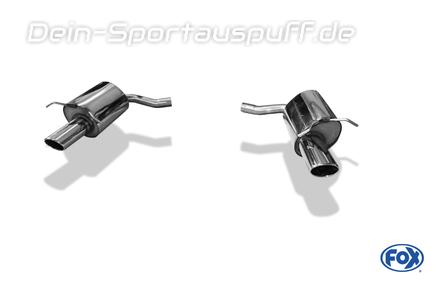 Fox Edelstahl Duplex Sportauspuff Mercedes E-Klasse Coupe C207 6-Zylinder (Baureihe W212) 115x85mm oval eingerollt abgeschrägt