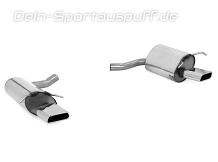 Fox Edelstahl Duplex Sportauspuff Mercedes E-Klasse Coupe C207 6-Zylinder (Baureihe W212) 145x65mm trapezförmig eingerollt nach unten & seitlich abgeschrägt