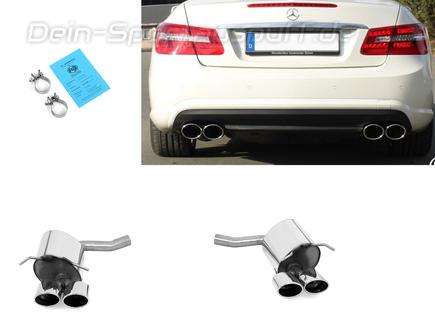Fox Edelstahl Duplex Sportauspuff Mercedes E-Klasse Coupe C207 6-Zylinder (Baureihe W212) 2x115x85mm oval eingerollt abgeschrägt