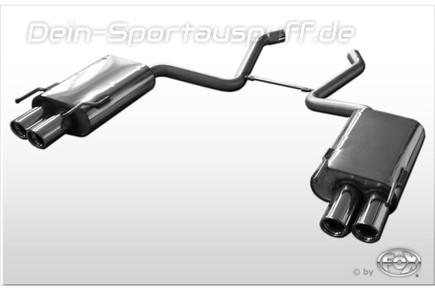 Fox Edelstahl Duplex Sportauspuff Mercedes S-Klasse W221 3.5l-5.5l ab 2005 2x80mm rund eingerollt abgeschrägt mit Absorber