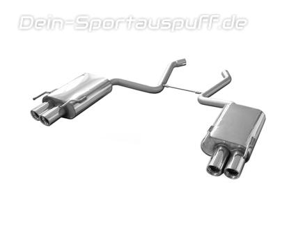 Fox Edelstahl Duplex Sportauspuff Mercedes S-Klasse W221 3.0l CDI ab 2005 2x80mm rund eingerollt abgeschrägt mit Absorber