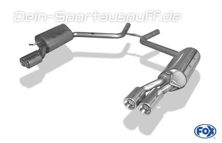 Fox Edelstahl Duplex Sportauspuff Mercedes CLS C219 2x90mm rund eingerollt gerade mit Absorber