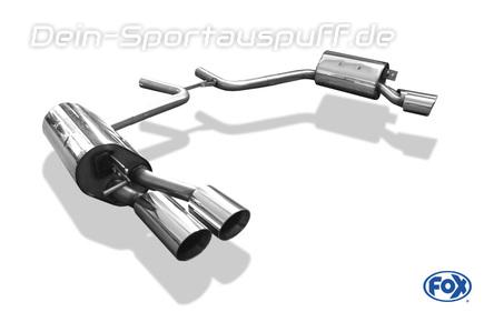 Fox Edelstahl Duplex Sportauspuff Mercedes CLS C219 je 2x90mm rund doppelwandig abgeschrägt