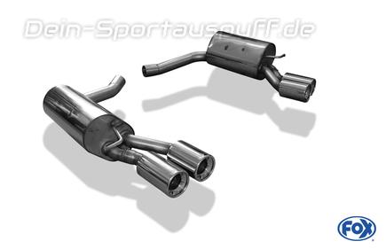 Fox Edelstahl Duplex Sportauspuff Mercedes CLS C218 inkl. Shooting Brake 2x90mm rund eingerollt gerade mit Absorber
