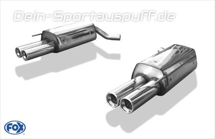 Fox Edelstahl Duplex Sportauspuff Mercedes S-Klasse Coupe CL215 2x76mm rund eingerollt gerade mit Absorber