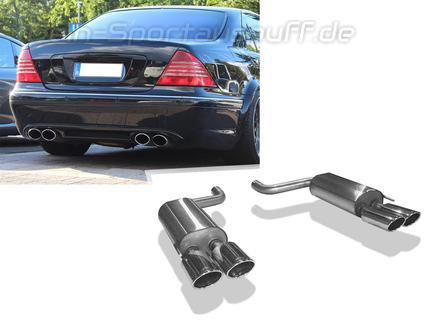 Fox Edelstahl Duplex Sportauspuff Mercedes S-Klasse Coupe CL215 2x115x85mm oval eingerollt abgeschrägt