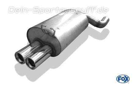 Fox Edelstahl Sportauspuff Mercedes SL R129 2x80mm rund eingerollt gerade mit Absorber