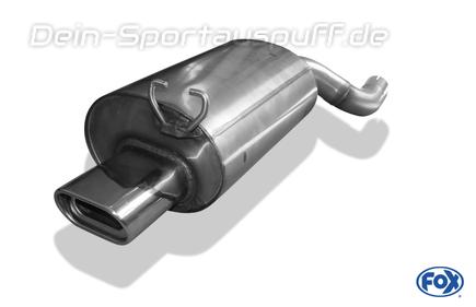 Fox Edelstahl Sportauspuff Mercedes SL R129 135x80mm flachoval eingerollt abgeschrägt mit Absorber