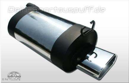 Fox Edelstahl Sportauspuff Mercedes SL R129 160x80mm flachoval eingerollt abgeschrägt mit Absorber