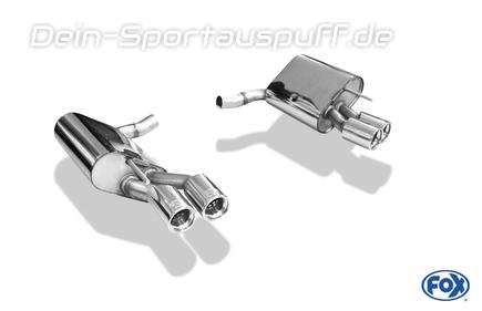 Fox Edelstahl Duplex Sportauspuff Mercedes SL R230 Facelift ab 2006 2x80mm rund eingerollt gerade mit Absorber