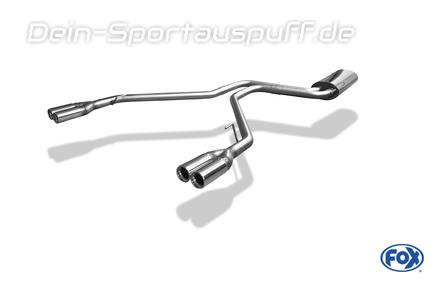 Fox Edelstahl Duplex Sportauspuff Mercedes Vito V-Klasse W638 2x80mm rund eingerollt gerade mit Absorber