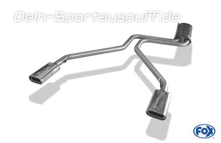 Fox Edelstahl Duplex Sportauspuff Mercedes Vito V-Klasse W638 135x80mm flachoval eingerollt abgeschrägt mit Absorber