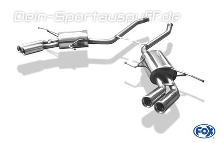 Fox Edelstahl Duplex Sportauspuff Mercedes M-Klasse W164 2x76mm rund eingerollt gerade mit Absorber