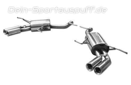 Fox Edelstahl Duplex Sportauspuff Mercedes GL-Klasse X164 ab 2006 2x76mm rund eingerollt gerade mit Absorber