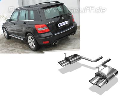 Fox Edelstahl Duplex Sportauspuff Mercedes GLK X204 2x106x71mm oval eingerollt abgeschrägt