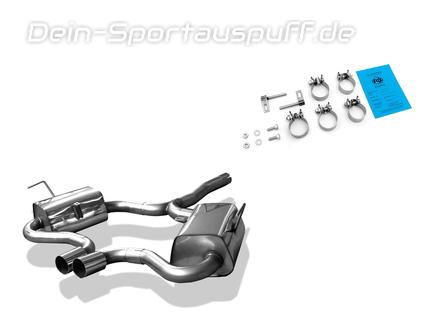 Fox Edelstahl Sportauspuff mittig Mini Cooper S Cabrio R52 2x76mm rund scharf gerade