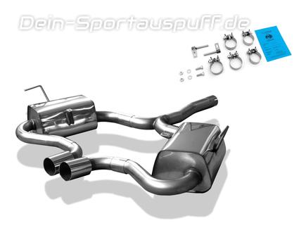 Fox Edelstahl Sportauspuff mittig Mini Cooper S R53 2002-2006 2x76mm rund scharf gerade