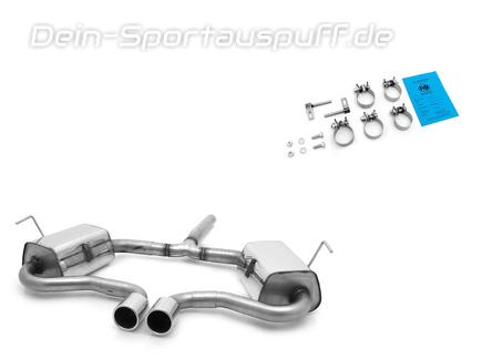 Fox Edelstahl Sportauspuff mittig Mini Cooper S R53 2002-2006 2x90mm rund eingerollt gerade