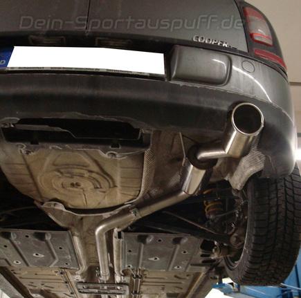 Fox Edelstahl Sportauspuff Mini Cooper Clubman R55 Diesel 1x100mm rund eingerollt abgeschrägt mit Absorber