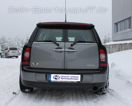 Fox Edelstahl Sportauspuff Mini Cooper Clubman R55 Diesel 100mm rund doppelwandig abgeschrägt
