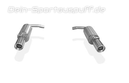 Fox Edelstahl Sportauspuff Mini Cooper S Clubman R55 je 100mm rund eingerollt abgeschrägt mit Absorber