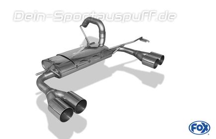 Fox Edelstahl Duplex Sportauspuff Mitsubishi Colt Z30 CZ3 CZT 3-türer 2x80mm rund scharf gerade