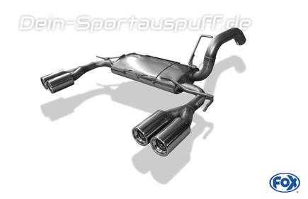 Fox Edelstahl Duplex Sportauspuff Mitsubishi Colt Z30 5-türer 2x80mm rund eingerollt gerade mit Absorber