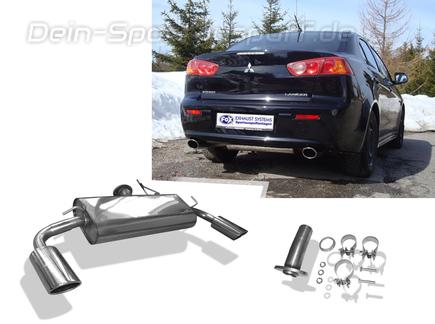 Fox Edelstahl Duplex Sportauspuff Mitsubishi Lancer 8 CYO Diesel Stufenheck u. Sportback 1x115x85mm oval eingerollt abgeschrägt