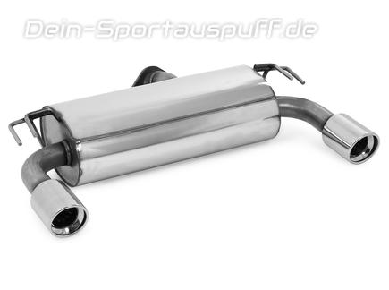 Fox Edelstahl Duplex Sportauspuff Mitsubishi Lancer 8 CYO Ralliart 1x100mm rund eingerollt abgeschrägt mit Absorber
