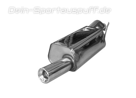 Fox Edelstahl Sportauspuff Mitsubishi Carisma DAO 1.6l 1.8l Bj.95-04 1x90mm rund eingerollt gerade mit Absorber