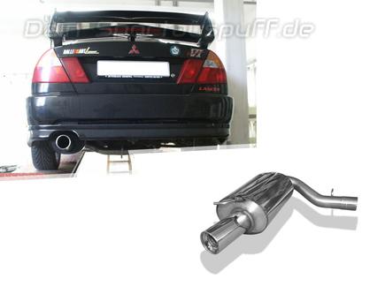 Fox Edelstahl Sportauspuff Mitsubishi Lancer Evolution VI - Evo 6 1x100mm rund eingerollt gerade mit Absorber