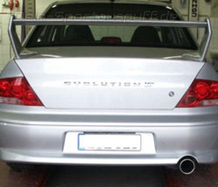 Fox Edelstahl Sportauspuff Mitsubishi Lancer Evolution VIII - Evo 8 1x100mm rund eingerollt gerade mit Absorber