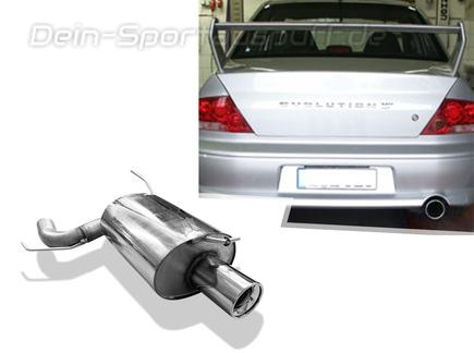 Fox Edelstahl Sportauspuff Mitsubishi Lancer Evolution IX - Evo 9 1x100mm rund eingerollt gerade mit Absorber