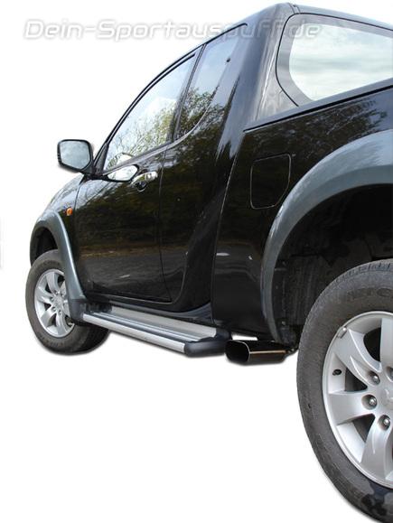 Fox Edelstahl Sportauspuff Mitsubishi L200 - KAOT Clubcap ab 2006 160x80mm flachoval scharf abgeschrägt