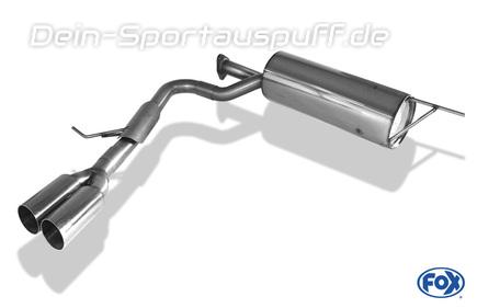 Fox Edelstahl Sportauspuff Mitsubishi L200 - KAOT Fourcap ab 2006 2x76mm rund scharf gerade