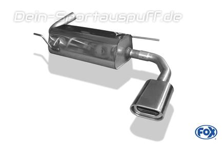 Fox Edelstahl Sportauspuff Mitsubishi Pajero Montero V60 135x80mm flachoval eingerollt abgeschrägt mit Absorber