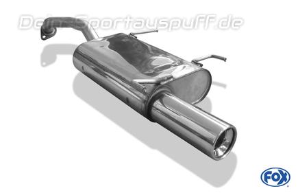 Fox Edelstahl Sportauspuff Nissan Primera P10 1x90mm rund eingerollt gerade mit Absorber