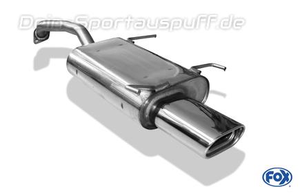 Fox Edelstahl Sportauspuff Nissan Primera P10 135x80mm flachoval eingerollt abgeschrägt mit Absorber