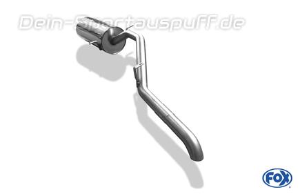 Fox Edelstahl Sportauspuff Nissan Navara Pick UP Typ D22 4-türer 1x55mm Dieseloptik scharf 80° nach unten gebogen
