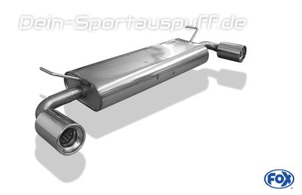 Fox Edelstahl Duplex Sportauspuff Nissan Qashqai Benzin 1x100mm rund eingerollt gerade mit Absorber