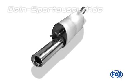 Fox Edelstahl Sportauspuff Opel Corsa A CC 1x90mm rund eingerollt gerade mit Absorber
