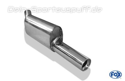 Fox Edelstahl Sportauspuff Opel Corsa A CC inkl. GSi 1x90mm rund eingerollt gerade mit Absorber