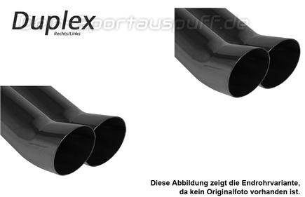 Fox Edelstahl Duplex Sportauspuff Ø60mm-System Opel Corsa B 2x76mm DTM rund scharf gerade