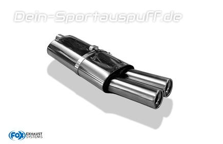 Fox Edelstahl Sportauspuff Opel Kadett E CC 2x80mm rund eingerollt gerade mit Absorber
