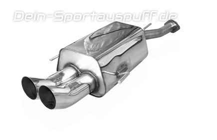 Fox Edelstahl Sportauspuff Opel Astra G CC Fließheck 2x76mm DTM rund scharf gerade