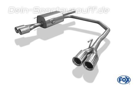 Fox Edelstahl Duplex Sportauspuff Ø60mm-System Opel Astra G Coupe u. Cabrio 2x76mm rund eingerollt gerade mit Absorber