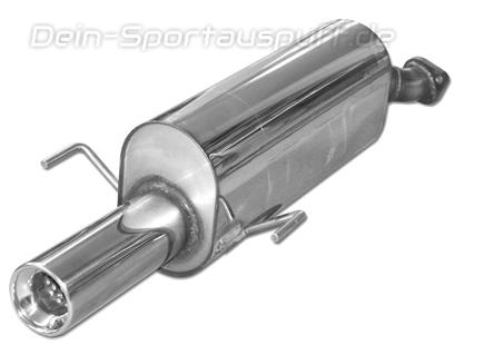 Fox Edelstahl Sportauspuff Opel Astra G CC OPC 1x90mm rund eingerollt gerade mit Absorber