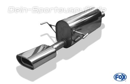 Fox Edelstahl Sportauspuff Opel Astra H Caravan 135x80mm flachoval eingerollt abgeschrägt mit Absorber